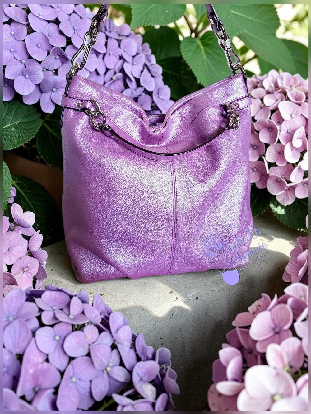 COACH BROOKE HOBO Near Vintage METALLIC PURPLE